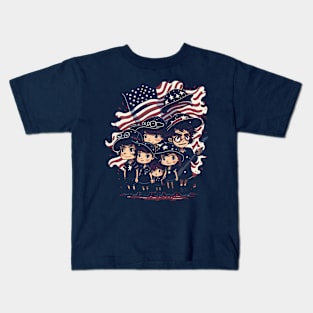 Patriotic American Family Kids T-Shirt